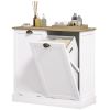 Dual Tilt out Laundry Hamper Cabinet with 2 Removable Basket, Modern Bathroom Storage Cabinet with Shaker Doors and Handles, White