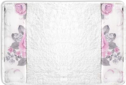 Larrisa Floral Bathroom Rug Luxury Bath Rug Washable Contemporary Decor Beautiful Shower Mat Unique Design Stylish Non Slip Shower Mat Flower Bath Rug