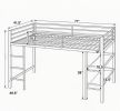 Twin Size Low Loft Bed for Boys And Girls with Metal Frame Ladder And Storage Shelves - Youth Bedroom Furniture