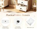 Open storage cabinet, 3 compartments, 2 drawers, roommate, furniture organization, white wooden appearance, suitable for bathroom and bedroom