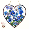 CIFbuy Acrylic Blue Floral Heart Stained Glass Style Sun Catcher Window Wall Decor Handmade Home Garden Gift (TikTok, temu pick-up service)