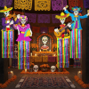 6 Pcs Large Day of the Dead Decorations Dia De Los Muerto Hanging Decorations with Metallic Foil Tassels Sugar Skull Decor Kit for Mexican Fiesta Hall