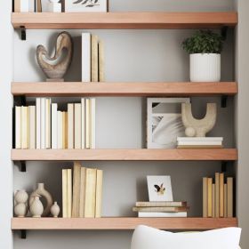 Wall Shelf Light brown Solid oak wood 39.4x11.8 in Durable