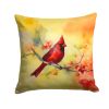 Cardinal Throw Pillow Machine Washable, Indoor Outdoor Decorative Pillow for Couch, Bed or Patio, 18Hx18W