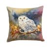 Snowy Owl Throw Pillow Machine Washable, Indoor Outdoor Decorative Pillow for Couch, Bed or Patio, 14Hx14W