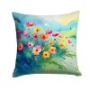 Anemones in Watercolor Throw Pillow Machine Washable, Indoor Outdoor Decorative Pillow for Couch, Bed or Patio, 14Hx14W
