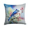 Blue Jay Throw Pillow Machine Washable, Indoor Outdoor Decorative Pillow for Couch, Bed or Patio, 14Hx14W