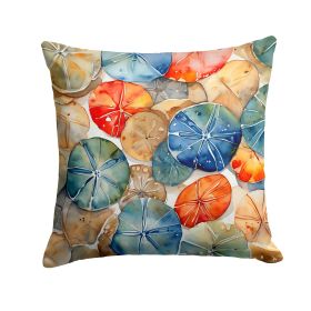 Sand Dollars Throw Pillow Machine Washable, Indoor Outdoor Decorative Pillow for Couch, Bed or Patio, 14Hx14W