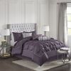 7 Piece Tufted Comforter Set Plum Full
