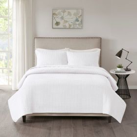 3 Piece Reversible Quilt Set White King/Cal King