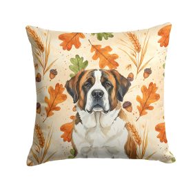 Brindle and White Saint Bernard Heirloom Fall Throw Pillow Decorative Indoor Outdoor Accent Cushion for Couch, Bed or Patio, 18Hx18W