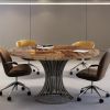 Bauernhaus round Dining Table 119 Cm Seating for 4-6 People Industrial Kitchen Table with Metal Frame
