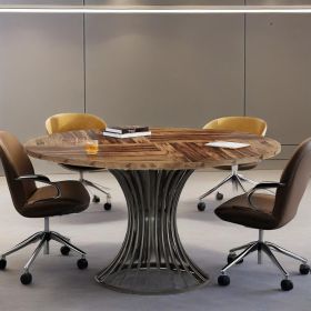Bauernhaus round Dining Table 119 Cm Seating for 4-6 People Industrial Kitchen Table with Metal Frame