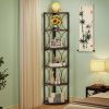 67" with 6 Levels Corner Bookcase for Living Room Bedroom Multi-functional Storage Shelf