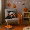 White Poodle Puppy Halloween Throw Pillow Machine Washable, Indoor Outdoor Decorative Pillow for Couch, Bed or Patio, 14Hx14W