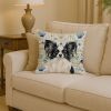 Black and White Papillon Coastal Sea Glass Throw Pillow Decorative Indoor Outdoor Accent Cushion for Couch, Bed or Patio, 14Hx14W