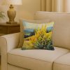 Kentucky Goldenrod in Watercolor Throw Pillow Machine Washable, Indoor Outdoor Decorative Pillow for Couch, Bed or Patio, 18Hx18W