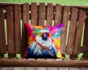NEW Hippie Animal Cockatoo Throw Pillow Machine Washable, Indoor Outdoor Decorative Pillow for Couch, Bed or Patio, 14Hx14W