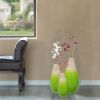 Contemporary Bamboo Floor Flower Vase Tear Drop Design for Dining, Living Room, Entryway Decoration Fill It with Dried Branches or Flowers