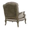 Formal Luxury Accent Chair Plush Cushion Seat and Back Carving Solid Wood Textured Fabric Upholstered Furniture 1pc