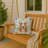 Lemon and White Basset Hound Coastal Sea Glass Throw Pillow Decorative Indoor Outdoor Accent Cushion for Couch, Bed or Patio, 18Hx18W