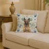Belgian Malinois Coastal Sea Glass Throw Pillow Decorative Indoor Outdoor Accent Cushion for Couch, Bed or Patio, 14Hx14W