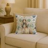 Afghan Hound Coastal Sea Glass Throw Pillow Decorative Indoor Outdoor Accent Cushion for Couch, Bed or Patio, 18Hx18W
