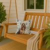 Liver and Tan Bloodhound Coastal Sea Glass Throw Pillow Decorative Indoor Outdoor Accent Cushion for Couch, Bed or Patio, 14Hx14W