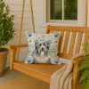 Bearded Collie Coastal Sea Glass Throw Pillow Decorative Indoor Outdoor Accent Cushion for Couch, Bed or Patio, 18Hx18W