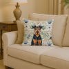 Airedale Terrier Coastal Sea Glass Throw Pillow Decorative Indoor Outdoor Accent Cushion for Couch, Bed or Patio, 14Hx14W