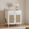 Cat Litter Box Enclosure with Scratch Pad, Hidden Litter Box Furniture, Wooden Pet House Sideboard, Storage Cabinet, Fit Most Cat and Litter Box