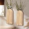 Pine Wood Set of 2 Wall Vases â€“ Farmhouse Wall Decor for Bedroom, Living Room