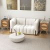 Set of 2 Rattan Nightstand with 2 Drawers and Solid Wood Legs