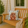 Ruby English Toy Spaniel Coastal Sea Glass Throw Pillow Decorative Indoor Outdoor Accent Cushion for Couch, Bed or Patio, 18Hx18W