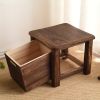 1pc Classic Shoe Changing Stool with Storage Drawer - Armless, Non-Padded, Best Gift for Christmas