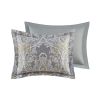 6 Piece Cotton Comforter Set Grey Queen