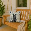 Belgian Sheepdog Groenendael Coastal Sea Glass Throw Pillow Decorative Indoor Outdoor Accent Cushion for Couch, Bed or Patio, 18Hx18W