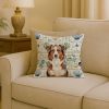 Red Merle Australian Shepherd Coastal Sea Glass Throw Pillow Decorative Indoor Outdoor Accent Cushion for Couch, Bed or Patio, 18Hx18W