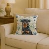 Rottweiler Coastal Sea Glass Throw Pillow Decorative Indoor Outdoor Accent Cushion for Couch, Bed or Patio, 18Hx18W