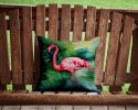 Flamingo Throw Pillow Machine Washable, Indoor Outdoor Decorative Pillow for Couch, Bed or Patio, 14Hx14W