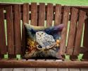 Snowy Owl Throw Pillow Machine Washable, Indoor Outdoor Decorative Pillow for Couch, Bed or Patio, 14Hx14W