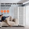 4 Panel Wooden Room Divider, Folding Screen Panels, 66.9*63.8 Inches Partition, Portable Decorative Screen for Room Separation in Home, Office
