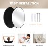 20" Wall Round Mirror with Crystal Clear Reflection, Convenient Hanging Hooks, and Premium Aluminum Alloy Construction, Black