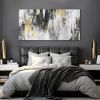 Grey Abstract Art Gold Textured Wall Art for Office Modern Artwork
