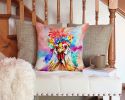 NEW Hippie Animal Polish Poland Rooster Throw Pillow Machine Washable, Indoor Outdoor Decorative Pillow for Couch, Bed or Patio, 14Hx14W