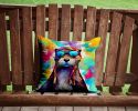 NEW Hippie Animal Otter Throw Pillow Machine Washable, Indoor Outdoor Decorative Pillow for Couch, Bed or Patio, 14Hx14W