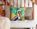 NEW Hippie Animal Pelican Throw Pillow Machine Washable, Indoor Outdoor Decorative Pillow for Couch, Bed or Patio, 14Hx14W