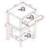 White Nightstand 2 Drawers 28 inches Tall for Bedroom,Wood Sofa Side Table with Storage Shelf,Large End Tables
