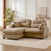 Cloud Sectional L-Shaped Couch With Ottoman,Soft Chenille Fabric,Quilted Pleated Design High-Density Foam,Fits Bedrooms Living Rooms Reading Nooks