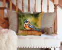 Mandarin Duck Throw Pillow Machine Washable, Indoor Outdoor Decorative Pillow for Couch, Bed or Patio, 14Hx14W